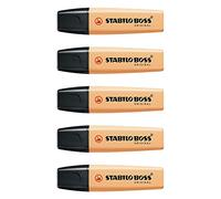Stabilo - Set di 5 evidenziatori Boss Original, punta smussata, 2-5 mm Sorbet albicocca