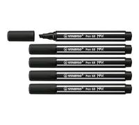 STABILO Pen 68 MAX - Pennarello Premium a tratto doppio (1 + 5 mm) - Confezione da 5 - Nero