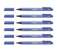 STABILO Set di 6 penne in feltro pointMax, punta media, 0,8 mm, colore: blu