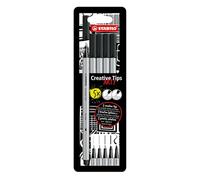 Stabilo Creative Tips - Set di punte multiple - ARTY - Astuccio da 5 - Nero