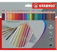Stabilo STABILOaquacolor - Matita Colorata Acquarellabile - Astuccio da 36 Grey Design - Colori assortiti