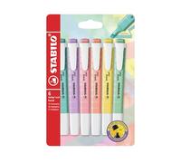 Astuccio evidenziatore Swing Cool pastel - punta a scalpello - tratto 1,0-4,0mm - astuccio 6 colori: carta da zucchero,