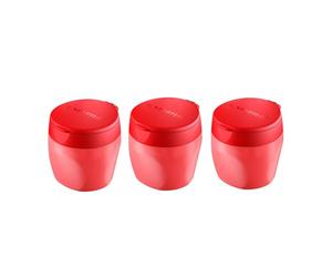 STABILO - Temperino per mine spesse XL - woody 3 in 1 Temperamatite | Confezione da 3, Rosso