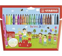 Fibre-Tip Pen with Triangular Grip Zone - STABILO Trio A-Z - Pack of 24 - Assort