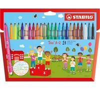 Fibre-Tip Pen with Triangular Grip Zone - STABILO Trio A-Z - Pack of 24 - Assort