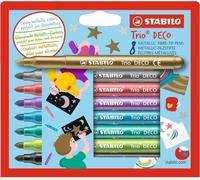 Metallic Felt-Tip Pen - STABILO Trio Deco - Pack of 8 - Assorted colours 8 count