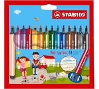Stabilo Trio Scribbi - Pennarelli Colorati Jumbo Grip Per Bambini - Set Di 14