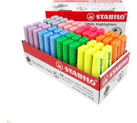 STABILO Evidenziatori Boss Original, confezione da 48, 4 colori fluorescenti + 4 colori pastello