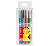 Roller Worker Colorful con cappuccio - tratto 0,5mm - colori assortiti - Stabilo - astuccio 4 roller