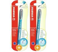 STABILO worker+ colorful - Penna Roller - Tratto 0,5 mm - Blu (Confezione da 2)