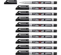 Permanent Marker Pen - STABILO Write-4-all - Fine - Pack of 10 - Black Fine Blac