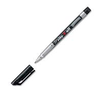STABILO Write-4-all - Pennarello indelebile a punta fine, confezione da 3, colore: nero
