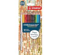 Stabilo STABILOaquacolor - Matita colorata acquarellabile - NatureCOLORS Edition - Astuccio da 12 - Colori assortiti