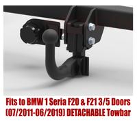 Staccabile Traino Barra Per BMW 1 F20/21 3/5D 2011-19 & 13 Perno Bypass Relè Di