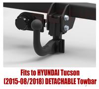 Staccabile Traino Barra Per Hyundai Tucson (2015-2018) & 7 Perno Bypass Relè Kit