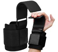 Stacchi Da Terra Con Ganci Ganci for sollevamento pesi, trazioni alla sbarra, allenamento della forza, protezioni for i polsi, ganci for trazioni dure(Black)