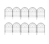 Staccionata decorativa da giardino | Barriera Ad In Metallo Antiruggine Per Cani E Conigli,10 Pezzi Bordure Paesaggistiche - Per Protezione Piante Ortaggi Aiuole Giardino Cortile