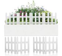 Staccionata Decorativa in Legno Bianco 1,2m per Albero di Natale | Bordo Protettivo per Mini Case e Fioriere, Finitura Naturale, Scenografie Festive, Hobby Creativi
