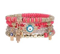 Stack - Bracciale da donna, stile bohémien, con simbolo dell'amicizia a più strati, ideale per danza, matrimonio, viaggi