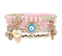 Stack - Bracciale da donna, stile bohémien, con simbolo dell'amicizia a più strati, ideale per danza, matrimonio, viaggi