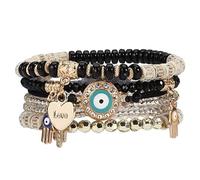 Stack - Bracciale da donna, stile bohémien, con simbolo dell'amicizia a più strati, ideale per danza, matrimonio, viaggi