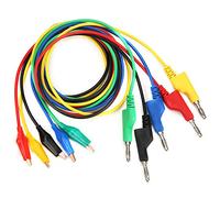 Stackable Banana Plug Test Leads | 4mm Multimeter Cables with Alligator Clips | 5Pcs 1m Color - Coded Wires for Electronics/DIY/Automotive Testing