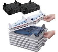 Stackable Closet Organizer per camicie, Interlocking Shirt Folding Boards & Shelf Dividers - Maximize Vertical Storage, Prevent Laundry Piles, and Keep Drawers Wrinkle-Free (Black*10, 37,5 x 29 cm)