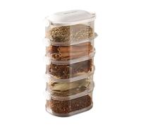 Stackable Food Storage Containers - Space Saving Pantry Canister Set, Airtight Kitchen Organization Boxes For Dry | Reusable Cereal Spices Snacks Party Camping Dorm And Home