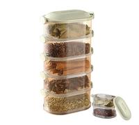 Stackable Food Storage Containers - Space Saving Pantry Canister Set, Airtight Kitchen Organization Boxes For Dry | Reusable Cereal Spices Snacks Party Camping Dorm And Home