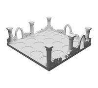 Stackable Miniature Display Stand for 1-inch D&D Figures - 16 Slot Dungeon Theme