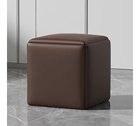 Stackable Ottoman Stools with Swivel Casters Versatile 5 in 1 Cube Chair for Living & Dining Room Stylish Faux Leather Foot Stool & Bench