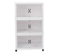 Stackable Plastic Storage Containers with Wheels Conveniently Movable Storage Bins for Home Office Dorm (3 Tier)