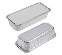 STACKABLES Confezione da 15 vassoi rettangolari grandi in alluminio, 27 x 11,5 x 4,5 cm, grandi teglie da 1,5 litri, con coperchio, per cuocere al forno, conservare e congelare