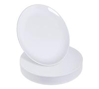 Stackables, Confezione da 20 piatti bianchi rotondi da 26,7 cm in plastica rigida, riutilizzabili, multiuso, per pranzo e dessert, per matrimoni, feste e catering