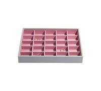 Stackers by LC Designs STACKERS ‘CLASSIC SIZE’ Dove Grey 25 Section STACKER Jewellery Box with Antique Pink Lining.
