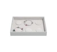 Stackers - Classica scatola portagioie di medie dimensioni con 6 superfici imbottite per gioielli, colore: grigio pietra