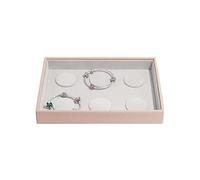 Stackers - Classica scatola portagioie di medie dimensioni con 6 superfici imbottite per gioielli, colore: rosa pallido