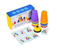 Stacking Cups - Rainbow Cup Tower Stacker For Early Education | Play and Learn Numbers Activity Toy Kids Boys Girls Set, Nesting Bathtub Water Beach Pail Sand Building Block Sorter