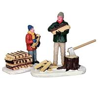 STACKING FIREWOOD Set da 2 Personaggi Lemax VAIL VILLAGE Cod 52323