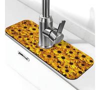 Stacks of Chrysanthemums Sink Splash Guard Faucet Mat, Kitchen Faucet Suction Pad,Faucet Handle - Vaschetta raccogli gocce per bagno (38,1 x 14 cm)