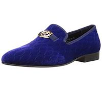 Stacy Adams Men's Valet Velour Bit Slip-ON Loafer, Blue, 9.5 M US