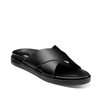Stacy Adams Montel - Pantofole da Uomo con Cinturino a Croce, Nero, 42 EU