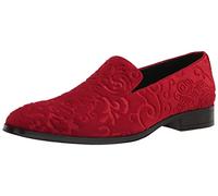 Stacy Adams Saunders Velour Slip on, Mocassino Uomo, Rosso, 41 EU