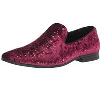 Stacy Adams Stellar Glitter Slip on Loafer, Mocassino Uomo, Borgogna, 48 EU
