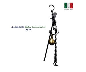 Stadera Tipo di bilancia, basato sul principio della leva, consistente in un'asta metallica con Catena x appendere in un'asta metallica Max kg 80 nero