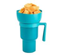 Stadium Cup - Tazza per popcorn e snack, per stadio, per stadio, portatile, 2 in 1, con cannuccia per popcorn, resistente al calore, per viaggi, parco, teatro, cinema, casa