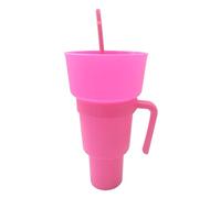Stadium Cup - Tazza per popcorn e snack, per stadio, per stadio, portatile, 2 in 1, con cannuccia per popcorn, resistente al calore, per viaggi, parco, teatro, cinema, casa