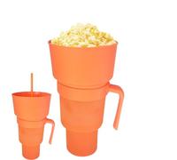 Stadium Tumbler, 1000ml Tazza Combinata per Snack E Bevande, Per Popcorn, Caramelle, Patatine E Altri Snack, Contenitore per Bevande Con Cannuccia, Guardare Film Sport