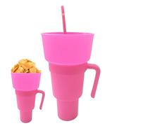 Stadium Tumbler, 1000ml Tazza Combinata per Snack E Bevande, Per Popcorn, Caramelle, Patatine E Altri Snack, Contenitore per Bevande Con Cannuccia, Guardare Film Sport