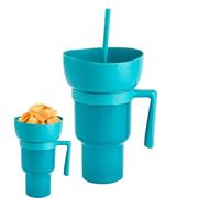 Stadium Tumbler, 1000ml Tazza Combinata per Snack E Bevande, Per Popcorn, Caramelle, Patatine E Altri Snack, Contenitore per Bevande Con Cannuccia, Guardare Film Sport